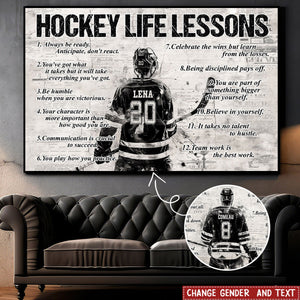 Personalized Hockey Life Lessons Poster- Gift For Hockey Lovers