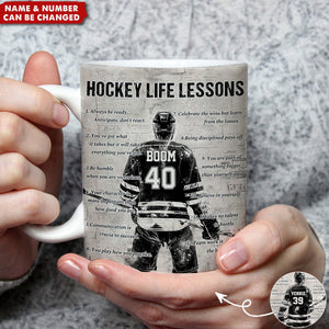 Personalized Hockey Life Lessons Mug - Great Gift For Hockey Lovers