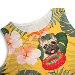 Custom Photo Funny Human Pet Face - Personalized Sleeveless Tank Dress