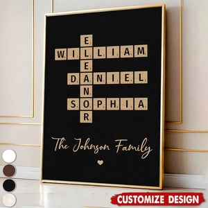 Family Crossword Art - Created In A Moment - Treasured Forever Personalized Poster