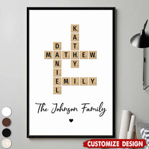 Family Crossword Art - Created In A Moment - Treasured Forever Personalized Poster