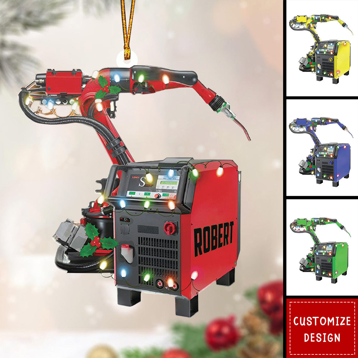 Personalized Multi Color Welder Machine Ornament - 2024 New Release