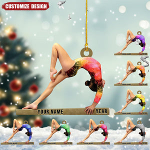 Personalized Gymnastics Acrylic Christmas Ornament - 2024 New Release