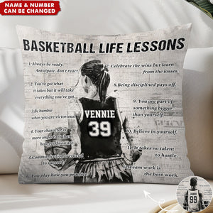 Personalized Basketball Life Lessons Pillow-Gift For Basketball Lovers