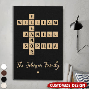 Family Crossword Art - Created In A Moment - Treasured Forever Personalized Poster