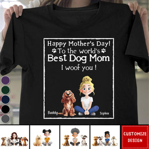 Woof Best Dog Mom - Personalized Unisex T-shirt