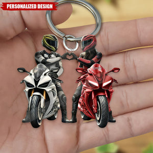 Personalized Motorbike Couple Keychain-Gift for Couple