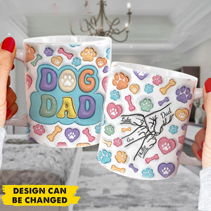 Dog Human Fist Bump - Gift For Dog Dad, Dog Lovers - 3D Inflated Effect Printed Mug