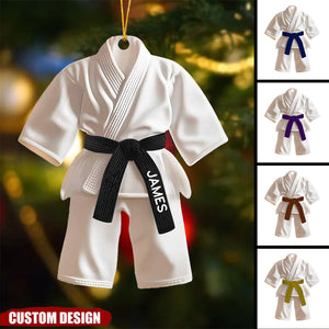 Personalized Black Belt Christmas Ornament - Taekwondo,Karate Gift