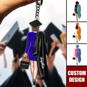 Personalized Graduation Girl Keychain