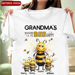 Personalized T-shirts With Grandmas And Moms-Reasons To Be Happy And Kids  Names