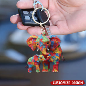 Autism Mama - Personalized Autism Awareness Keychain