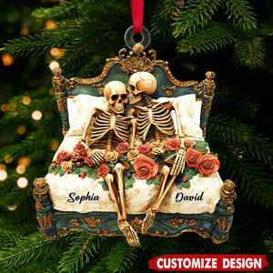 Personalized Skull Couple Acrylic Ornament Gifts For Couple-2024 New Release