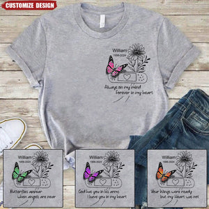 Personalized Memorial Butterfly T-Shirt - Memorial Gift