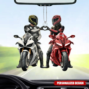 Personalized Motorbike Couple Car Ornament-Gift for Couple