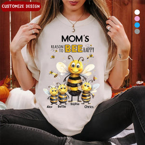 Personalized T-shirts With Grandmas And Moms-Reasons To Be Happy And Kids  Names