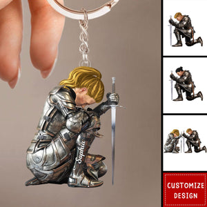 Personalized Warrior Of God Keychain