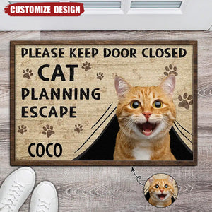 Cats Planning Escape-Personalized Photo Doormat-Gift For Car Lovers