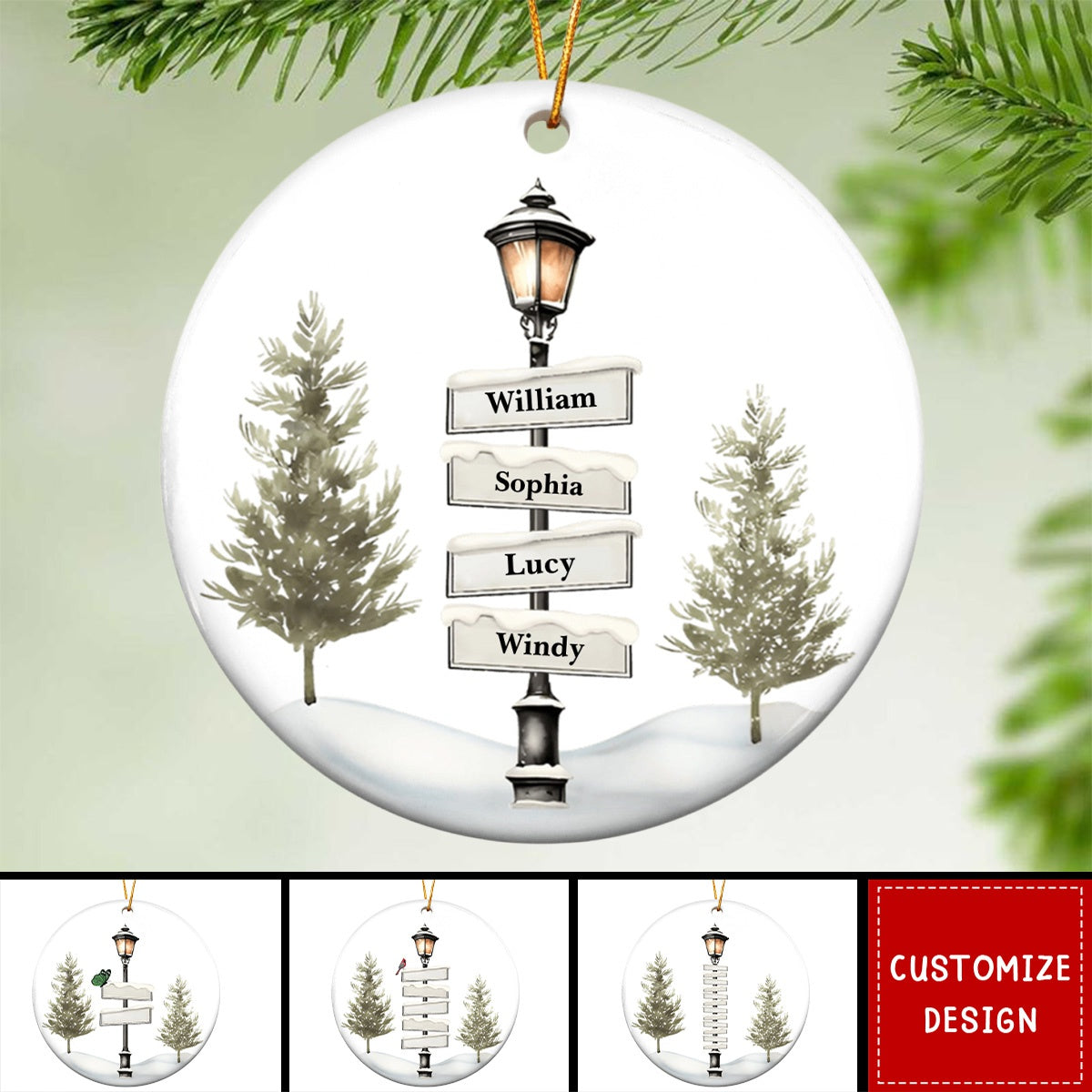 Personalised Christmas Tree Family Ceramic Ornament - 2024 New Release