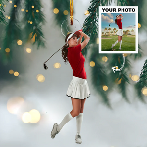 Personalized Golfer Photo Christmas Ornament