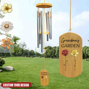 Grandma's Garden - Personalized Wind Chime - Gift For Mom / Grandma