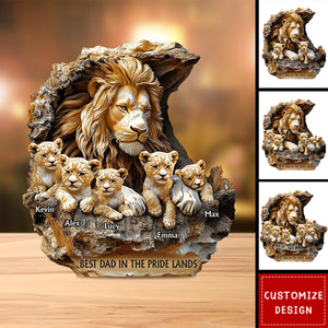 Papa Lion - Personalized Father Custom Shaped Acrylic Plaque