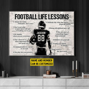 Personalized American Football Life Lessons Poster-Gift For American Football Lovers