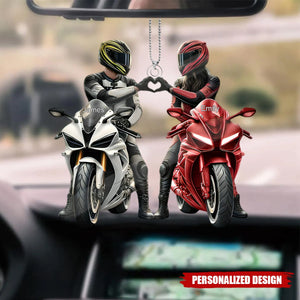 Personalized Motorbike Couple Car Ornament-Gift for Couple