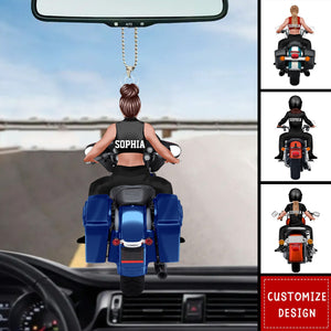 Personalized Motorcycle Girl Ornament - Best Gift For Bikers