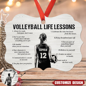 Personalized Volleyball Life Lessons Wooden Ornament - Gift For Volleyball Lovers