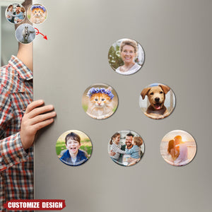 Personalized photo fridge magnet