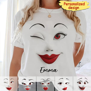 Funny Face Enter Name-Personalized unisex T-shirt