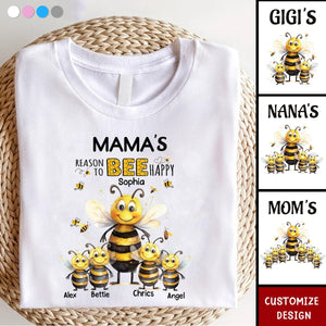 Personalized T-shirts With Grandmas And Moms-Reasons To Be Happy And Kids  Names