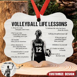 Personalized Volleyball Life Lessons Wooden Ornament - Gift For Volleyball Lovers