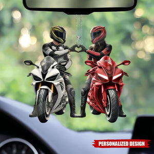 Personalized Motorbike Couple Car Ornament-Gift for Couple