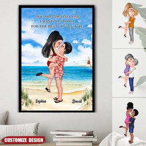 Doll Couple Kissing Hugging Personalized Poster