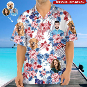 Flag Hawaiian Shirt-Personalized Photo Face Shirt