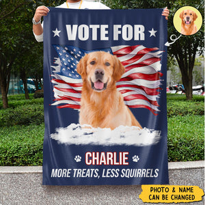 Custom Photo Talk Is Cheap, Voting Is Free - Dog Personalized Flag - Gift For Pet Owners, Pet Lovers