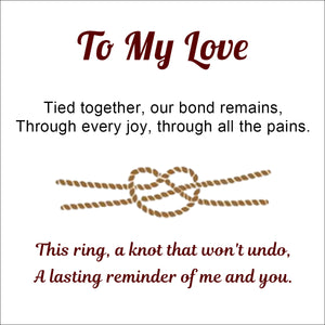 Link Forever - Personalized Heart Knot Ring, Gift for Couple, Mother, Daughter