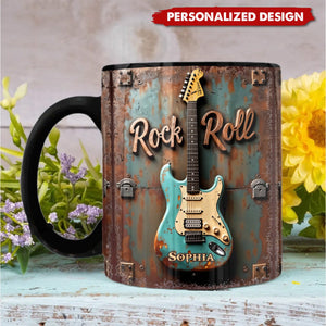 Rock & Roll-Personalized Guitar Accent Mug