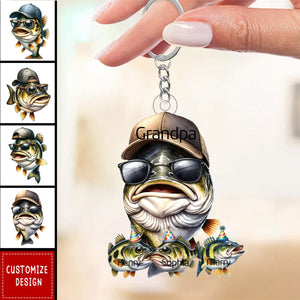 Gift for Grandpa Belongs to Fishing Keychain