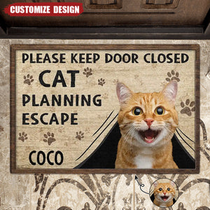 Cats Planning Escape-Personalized Photo Doormat-Gift For Car Lovers