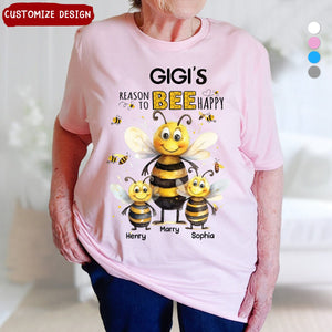 Personalized T-shirts With Grandmas And Moms-Reasons To Be Happy And Kids  Names