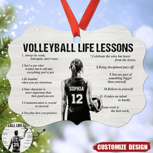 Personalized Volleyball Life Lessons Wooden Ornament - Gift For Volleyball Lovers