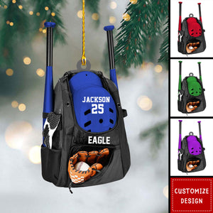 Personalized Baseball Bag Christmas Ornaments -Gifts For Baseball Lovers - 2024 New Release