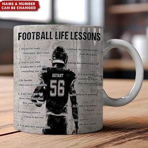 Personalized American Football Life Lessons Mug - Great Gift For American Football Lovers