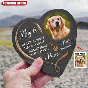 Personalized Pet Memorial Heart Stone For Loss Of Dog