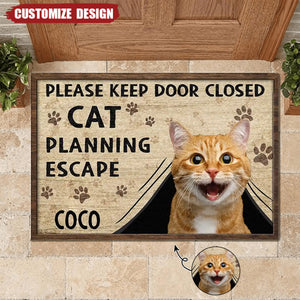 Cats Planning Escape-Personalized Photo Doormat-Gift For Car Lovers