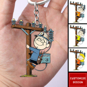 Personalized Acrylic Lineman Keychain - Gift For Lineman