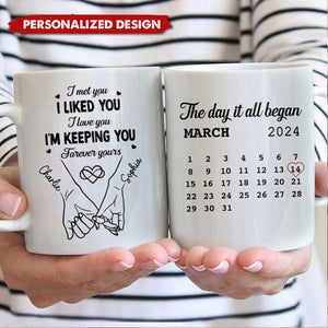 Couple Hand in Hand-Personalized Mug-Anniversary Gift For Couple